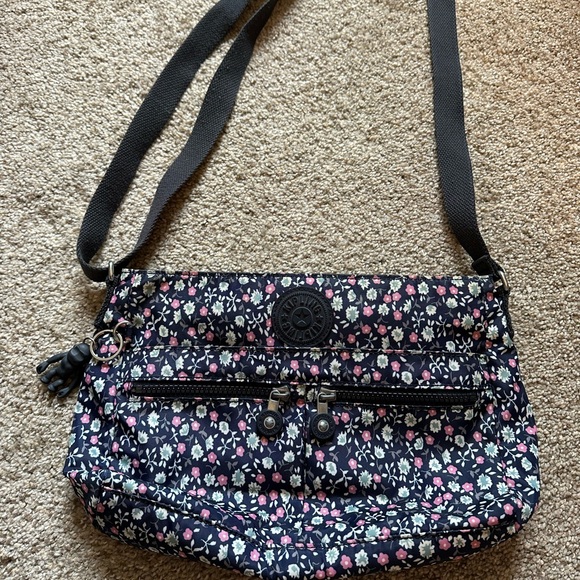 Kipling Handbags - Kipling Floral Crossbody Bag - Black and Pink